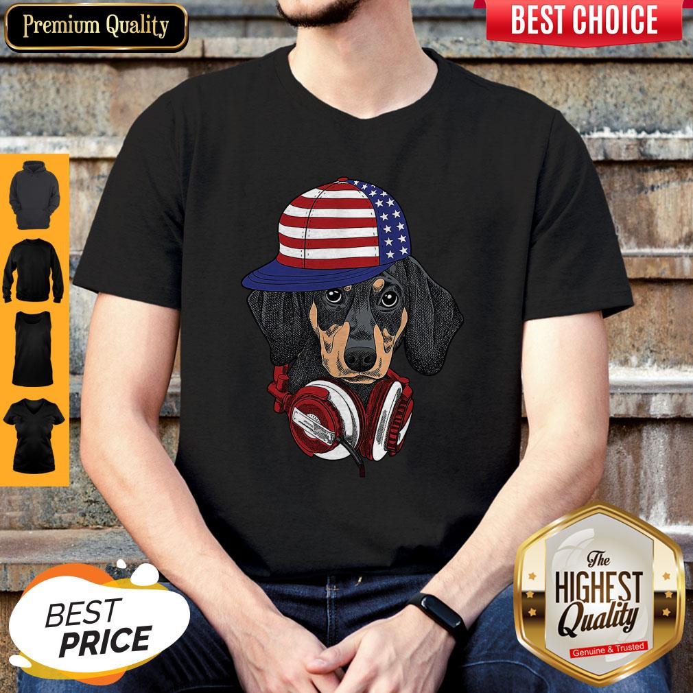 Top 4 Of July Dachshund Listening Music Shirt