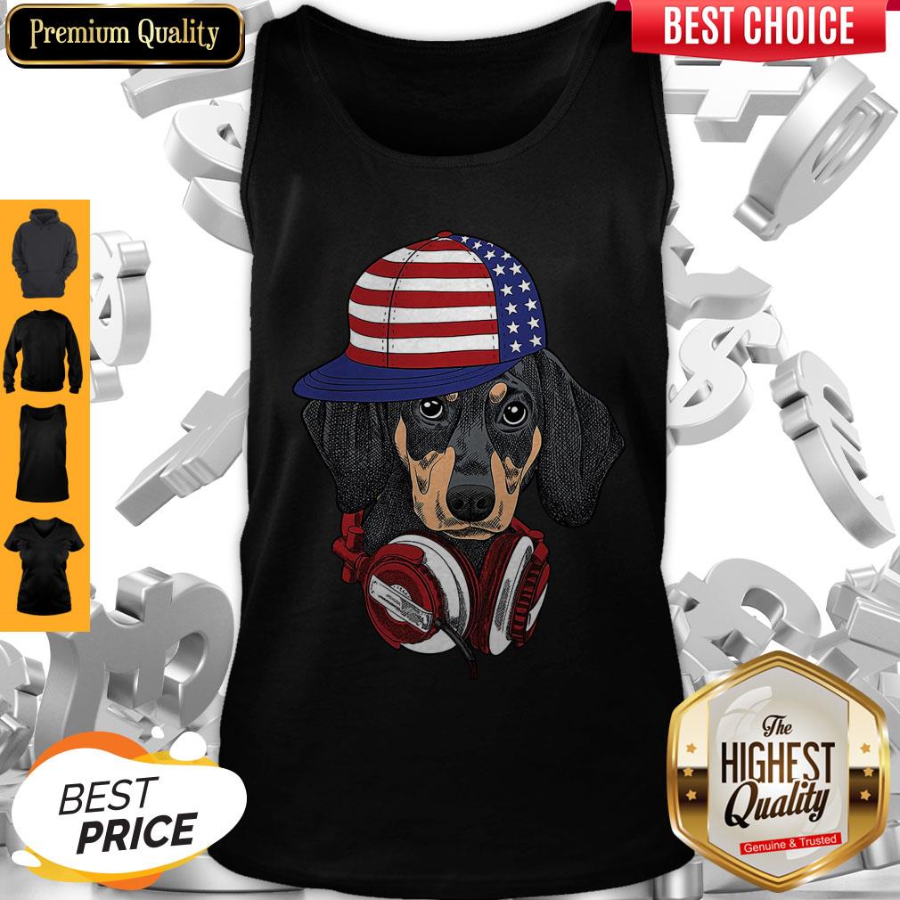 Top 4 Of July Dachshund Listening Music Shirt
