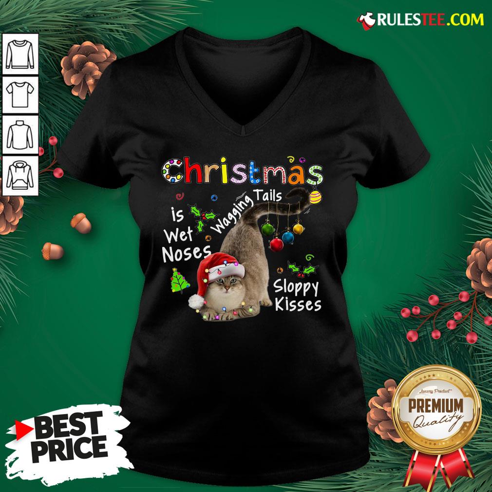 Top Cat Santa Christmas Is Wet Noses Wagging Tails Sloppy Kisses Light Shirt