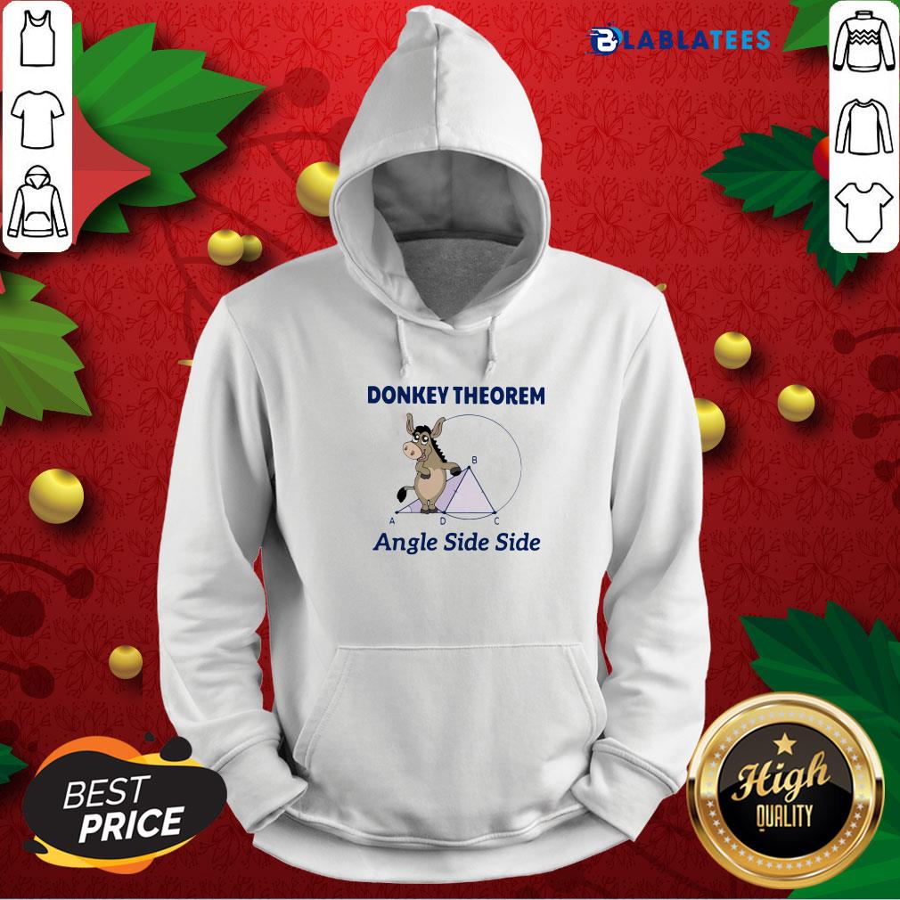 Top Donkey Theorem Angle Side Side - Funny Math Design - Fond Bleu Shirt