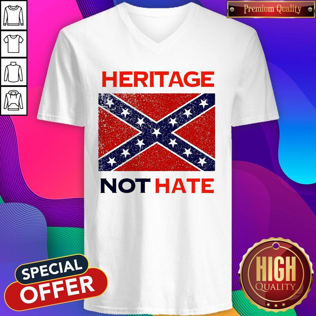 Top Heritage Not Hate Confederate Flag White Shirt