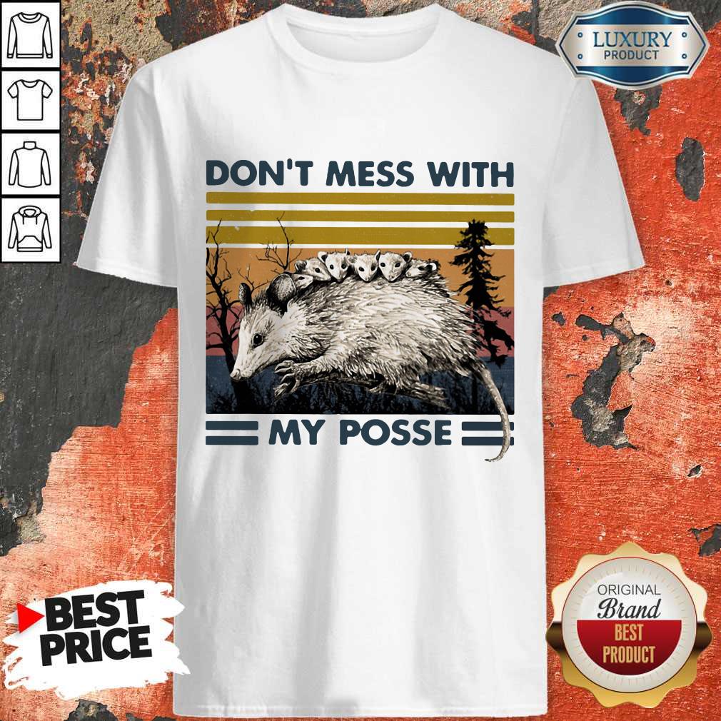 Top Opossum Family Don't Mess With My Posse Vintage Retro Shirt