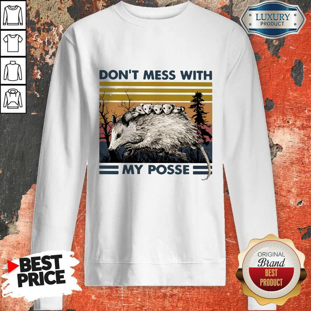 Top Opossum Family Don't Mess With My Posse Vintage Retro Shirt