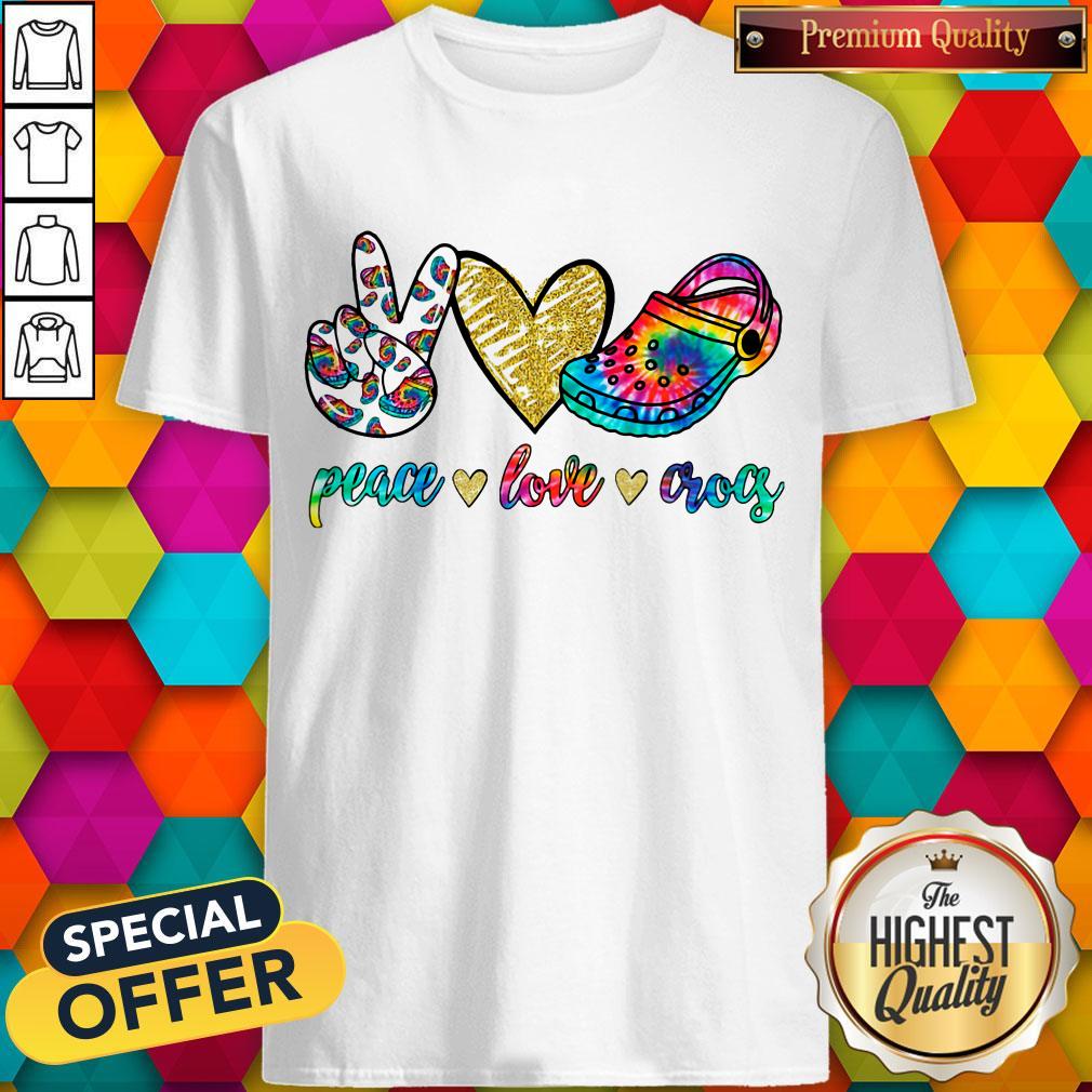 Top Peace Love Crocs Shirt