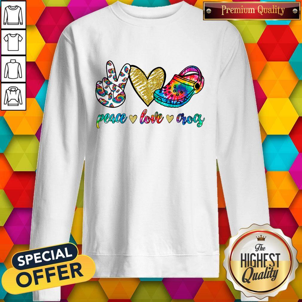 Top Peace Love Crocs Shirt