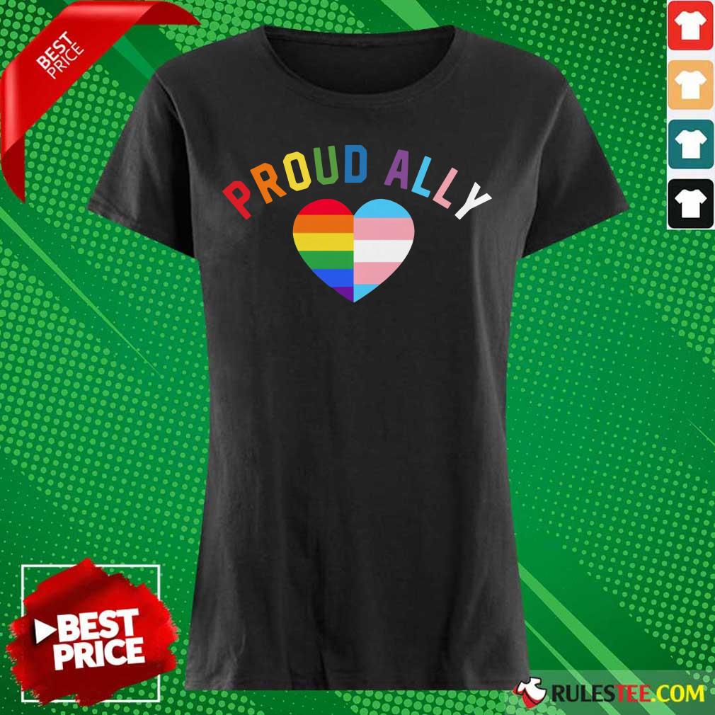 Top Proud Ally LGBT Rainbow Transgender Pride Heart Shirt