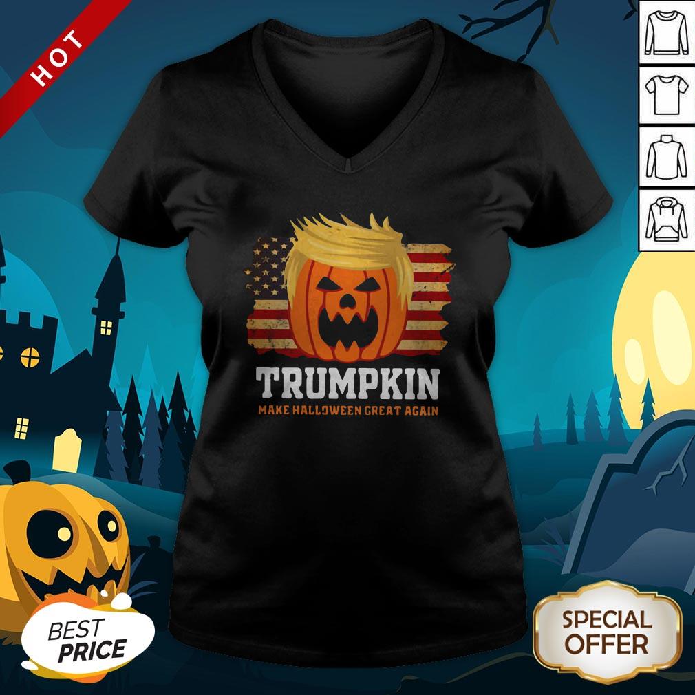 Top Trump Trumpkin Make Halloween Great Again American Flag Shirt