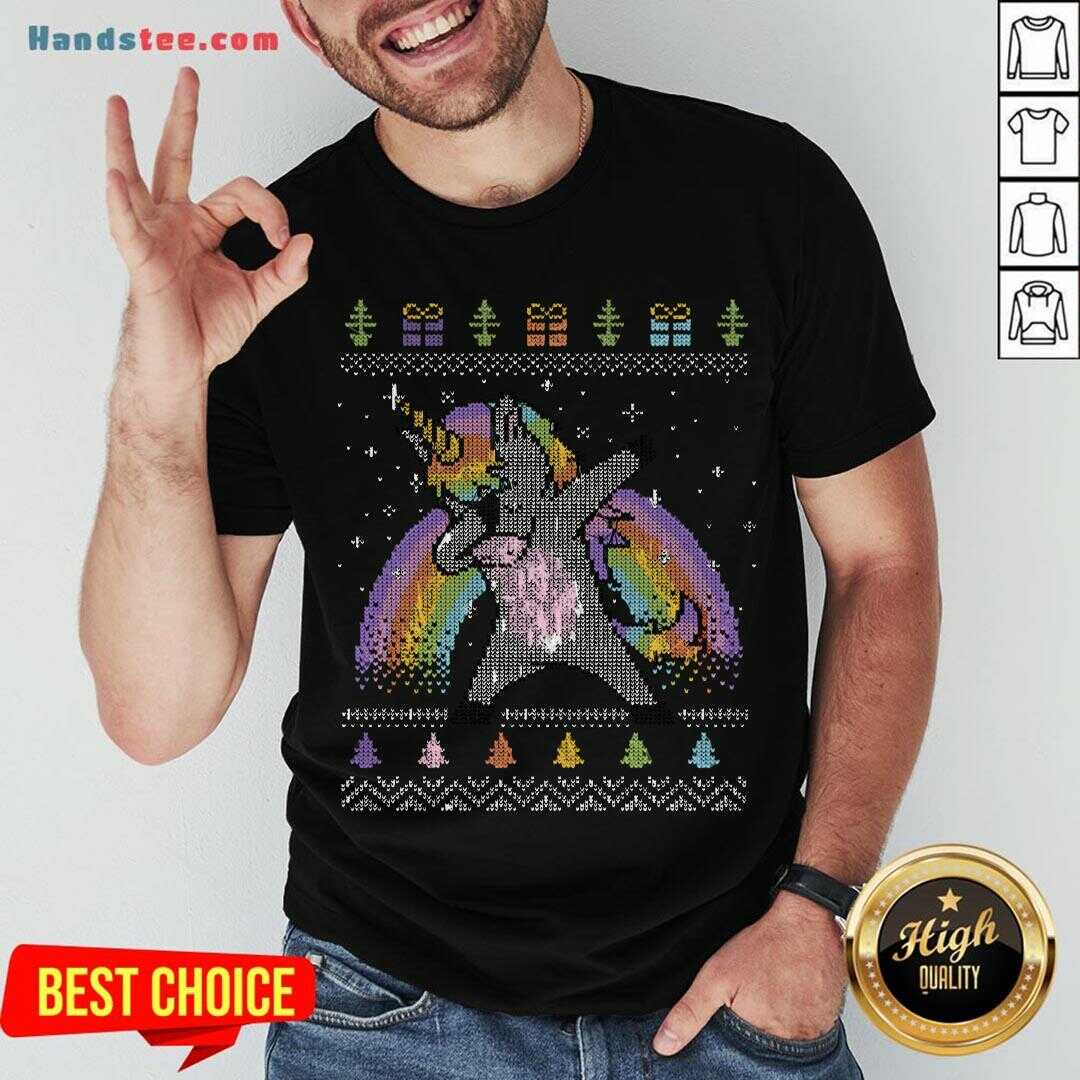 Top Unicorn Dabbing Ugly Merry Christmas Shirt