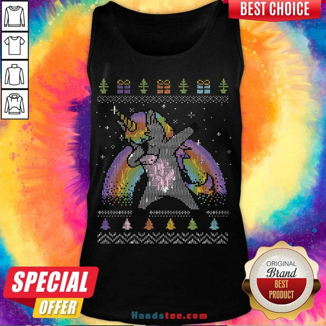 Top Unicorn Dabbing Ugly Merry Christmas Shirt