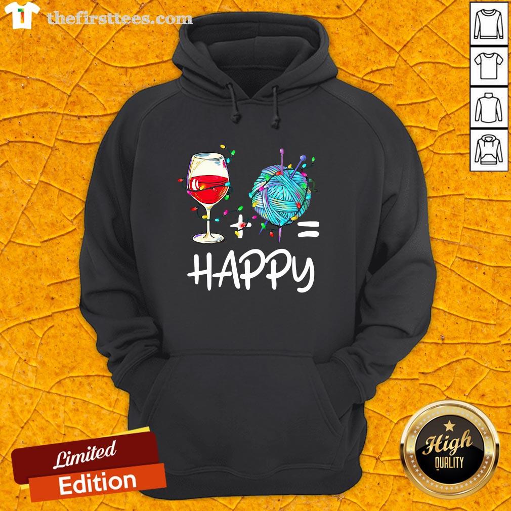 Top Wine And Crochet Is Happy Christmas Shirt