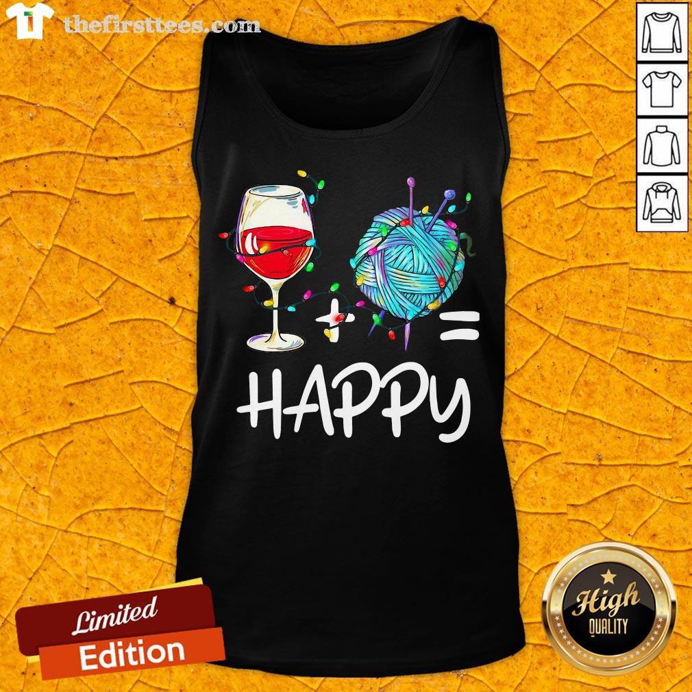 Top Wine And Crochet Is Happy Christmas Shirt