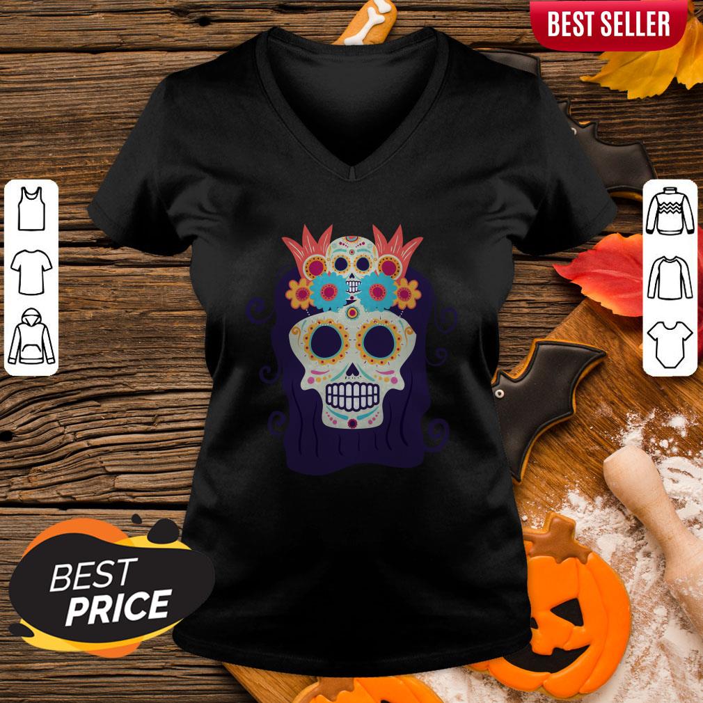 Sugar Skull Woman Day Of The Dead Muertos Shirt