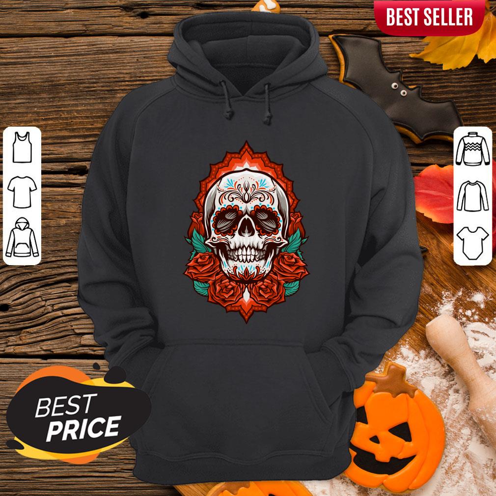 Sugar Skull With Roses Day Of The Dead Shirt