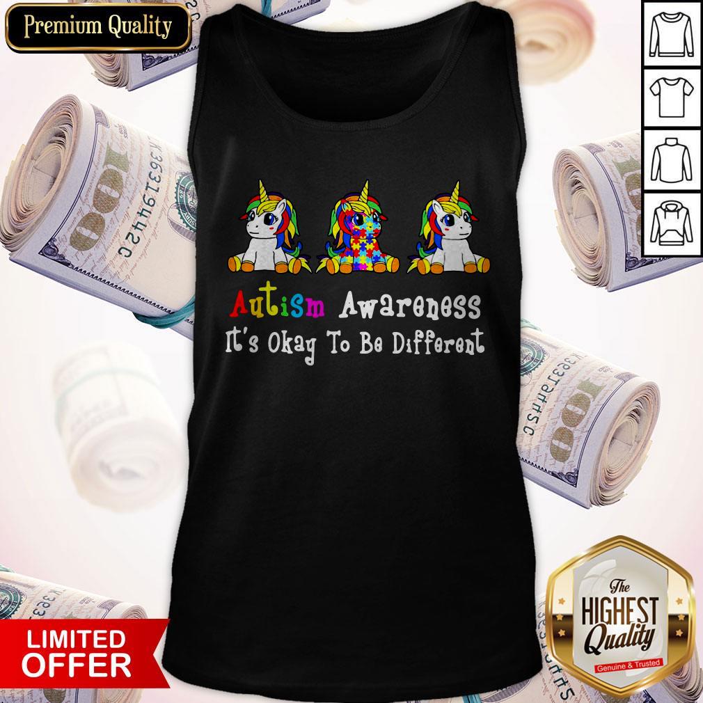 Unicorn Autism Awareness It's Okay To Be Different Shirt