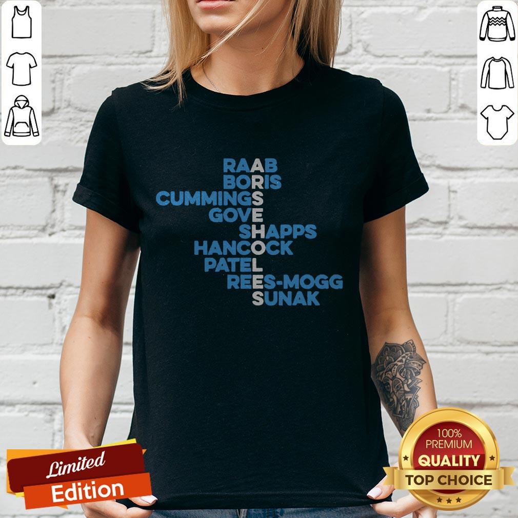 Raab Boris Cummings Gove Shapps Hancock Patel Reesmogg Sunak Shirt