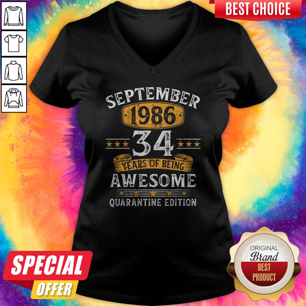 September 1986 34 Years Of Being Awesome Quarantine Edition Shirt