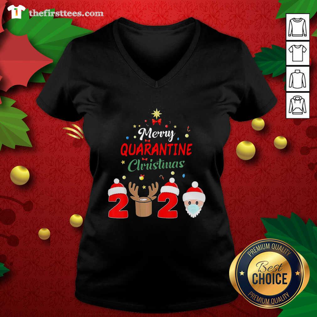 Grateful Merry Quarantine Christmas 2020 Reindeer Santa Shirt