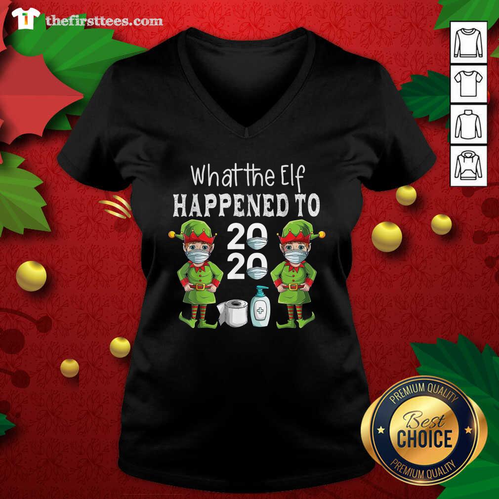 Cool What The Elf Happened To 2020 Christmas 2020 Elf Mask Corona Virus Shirt