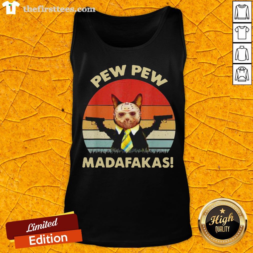 Cat Jason Voorhees Pew Pew Madafakas Vintage Retro Shirt