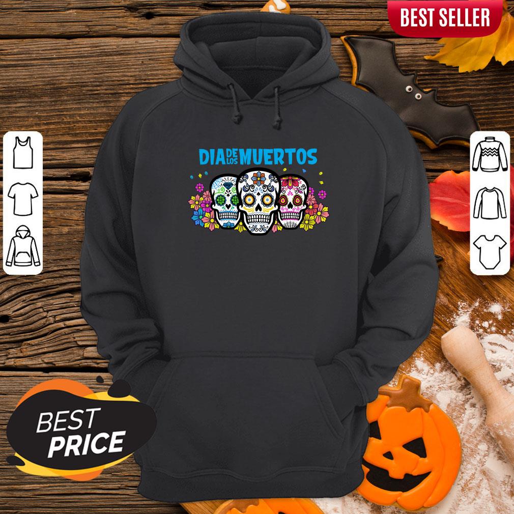 Three Sugar Skull Dia De Los Muertos Day Dead Shirt