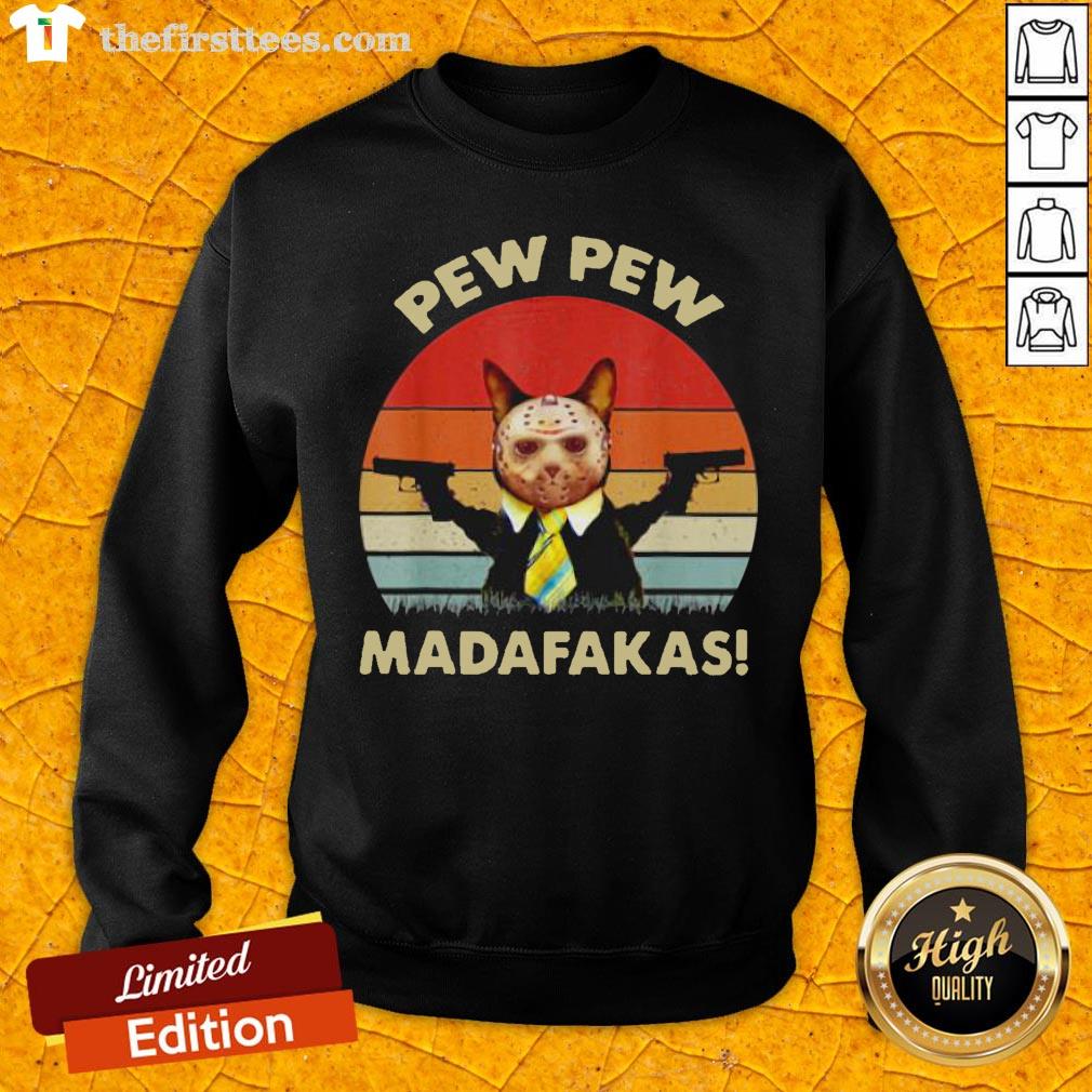 Cat Jason Voorhees Pew Pew Madafakas Vintage Retro Shirt
