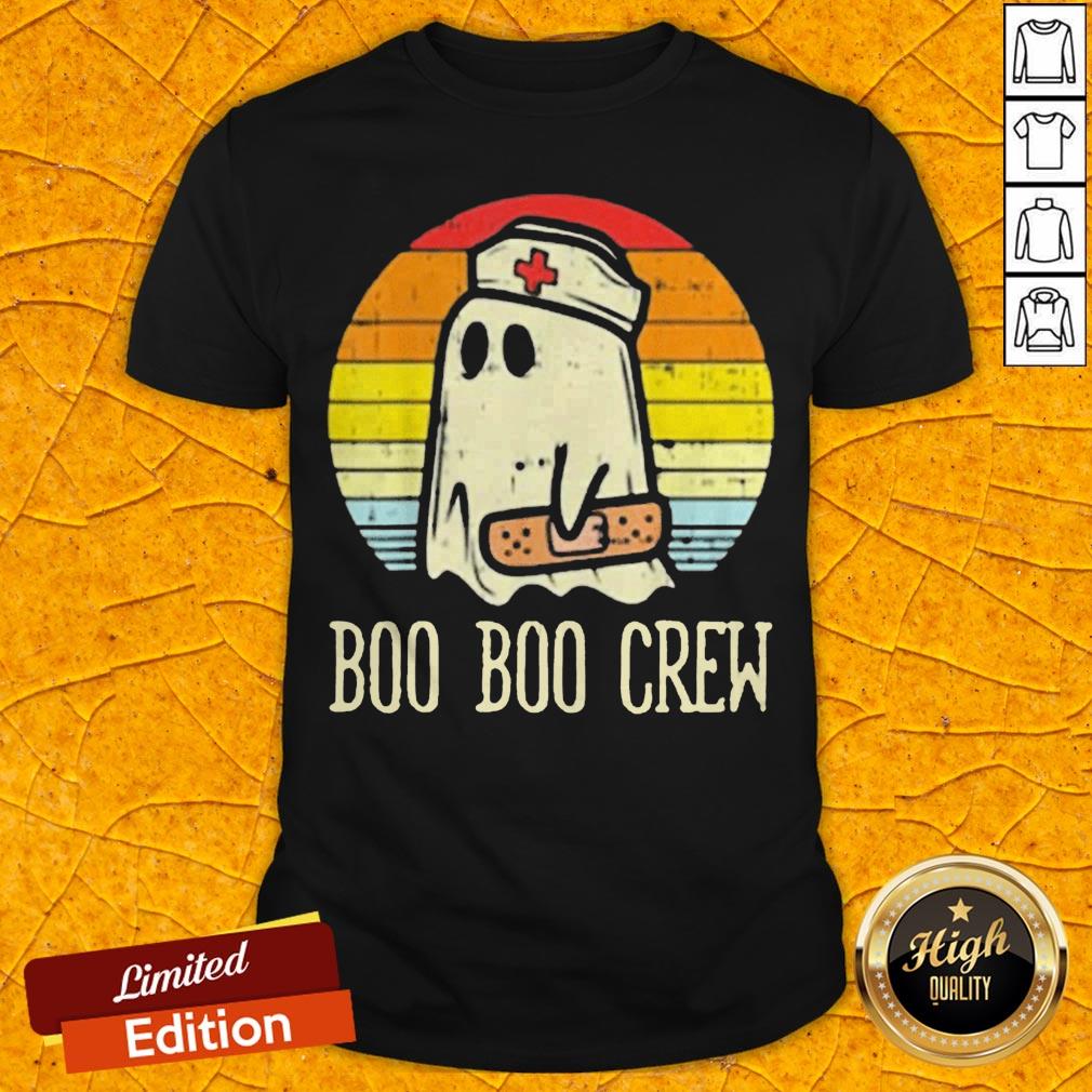 Boo Boo Crew Ghost Nurse Vintage Retro Halloween Shirt