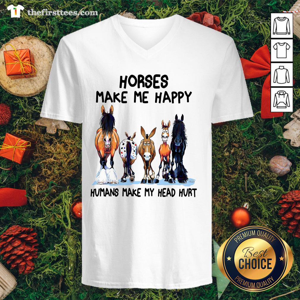 Hot Horses Make Me Happy Humans Make My Head Hurt Shirt
