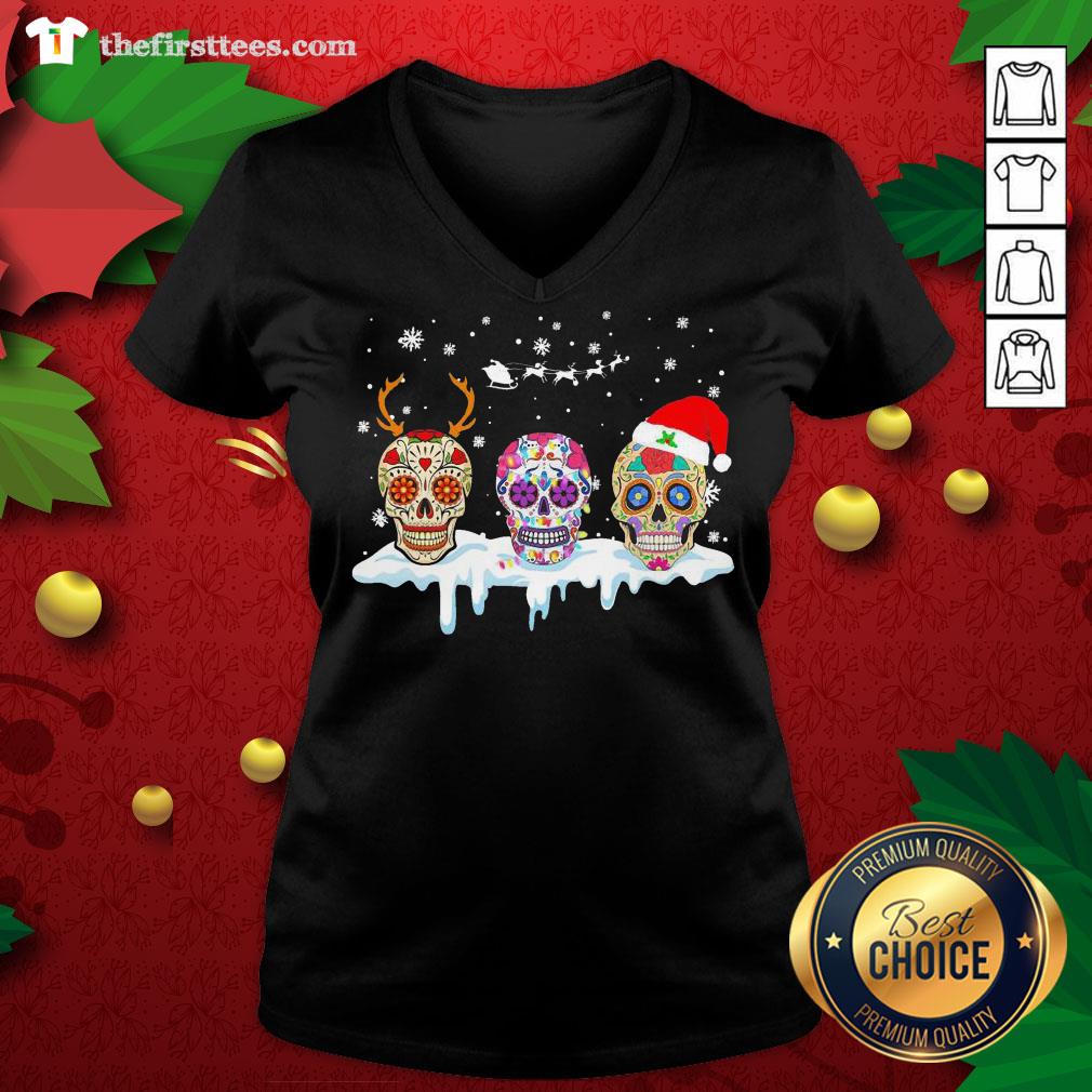 Cute Sugar Skull Christmas Shirt