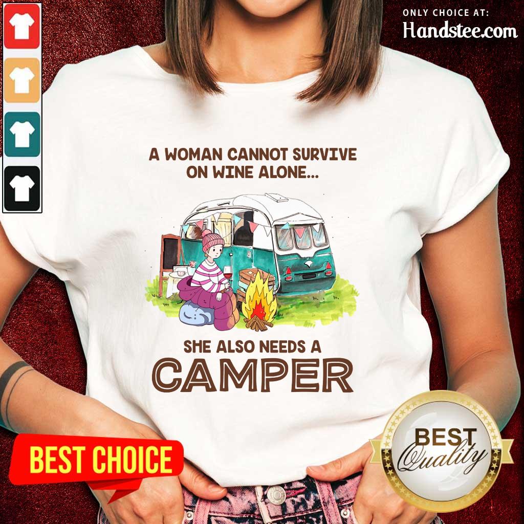 Wine Alone She Also Needs A Camper Shirt