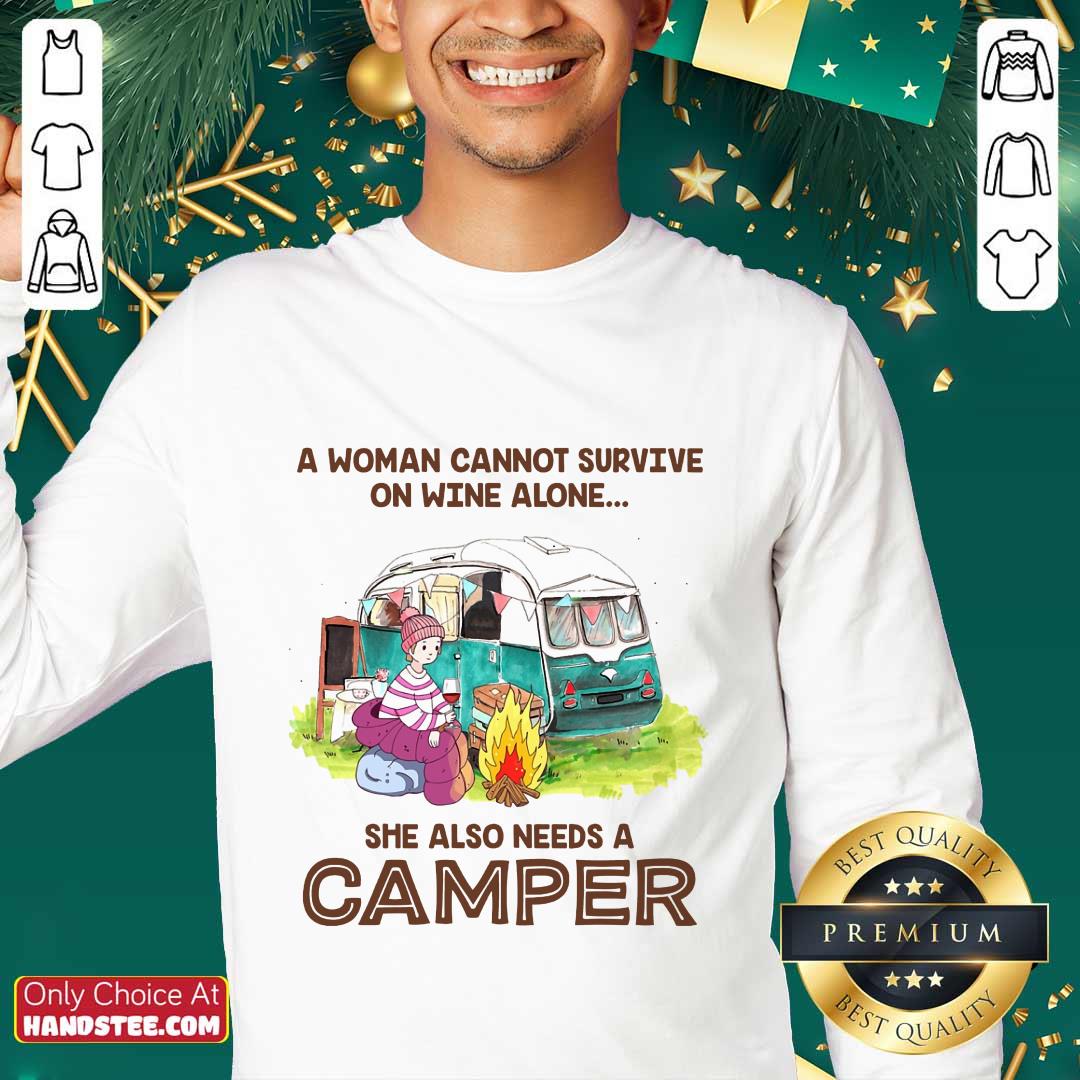 Wine Alone She Also Needs A Camper Shirt
