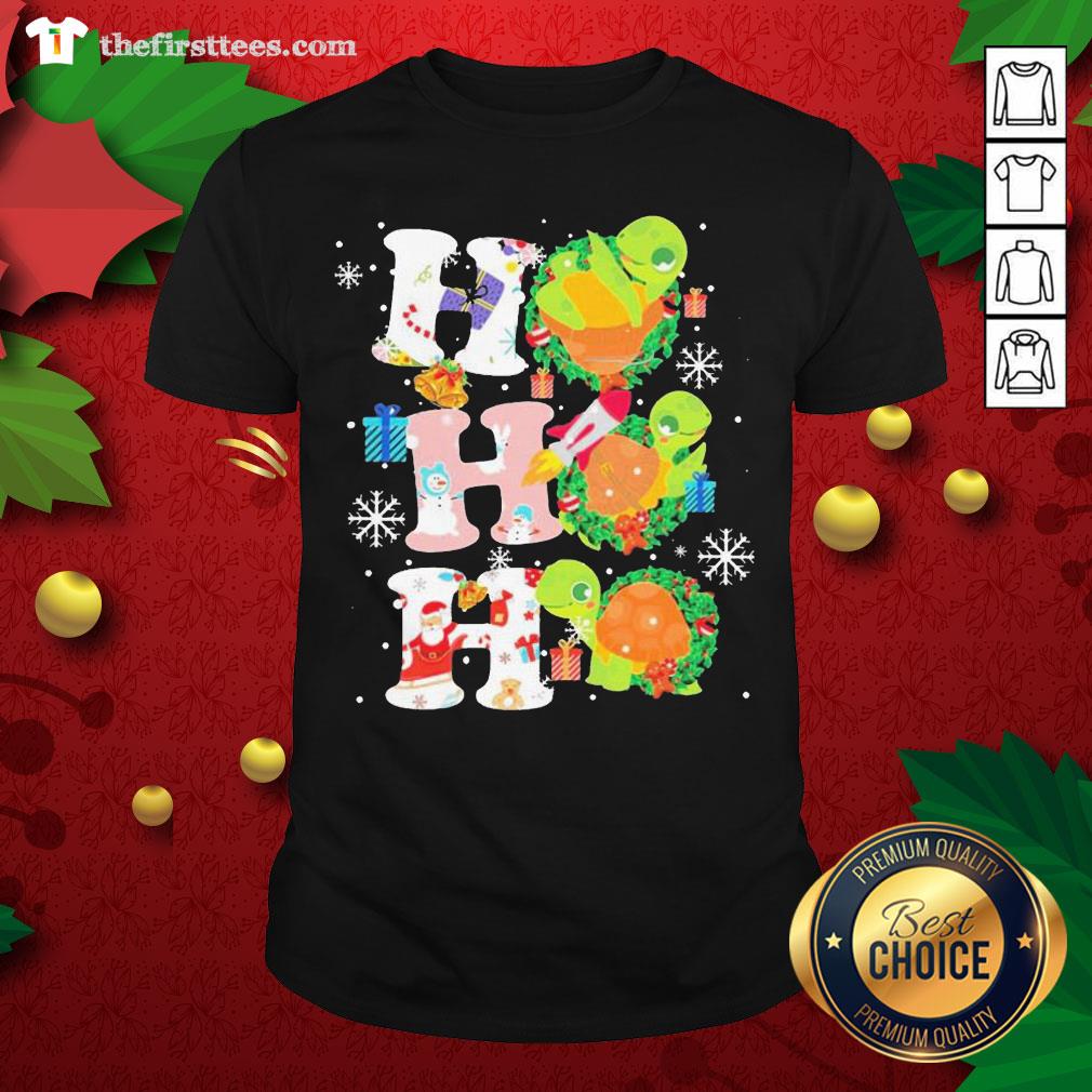 Colorful Turtles Ho Ho Ho Christmas Shirt