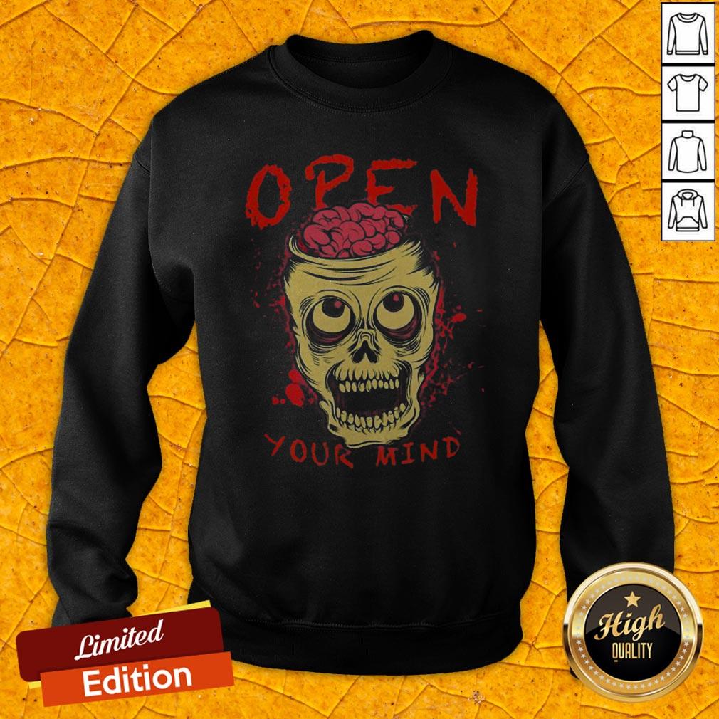 Funny Skull Open Your Mind Halloween Shirt