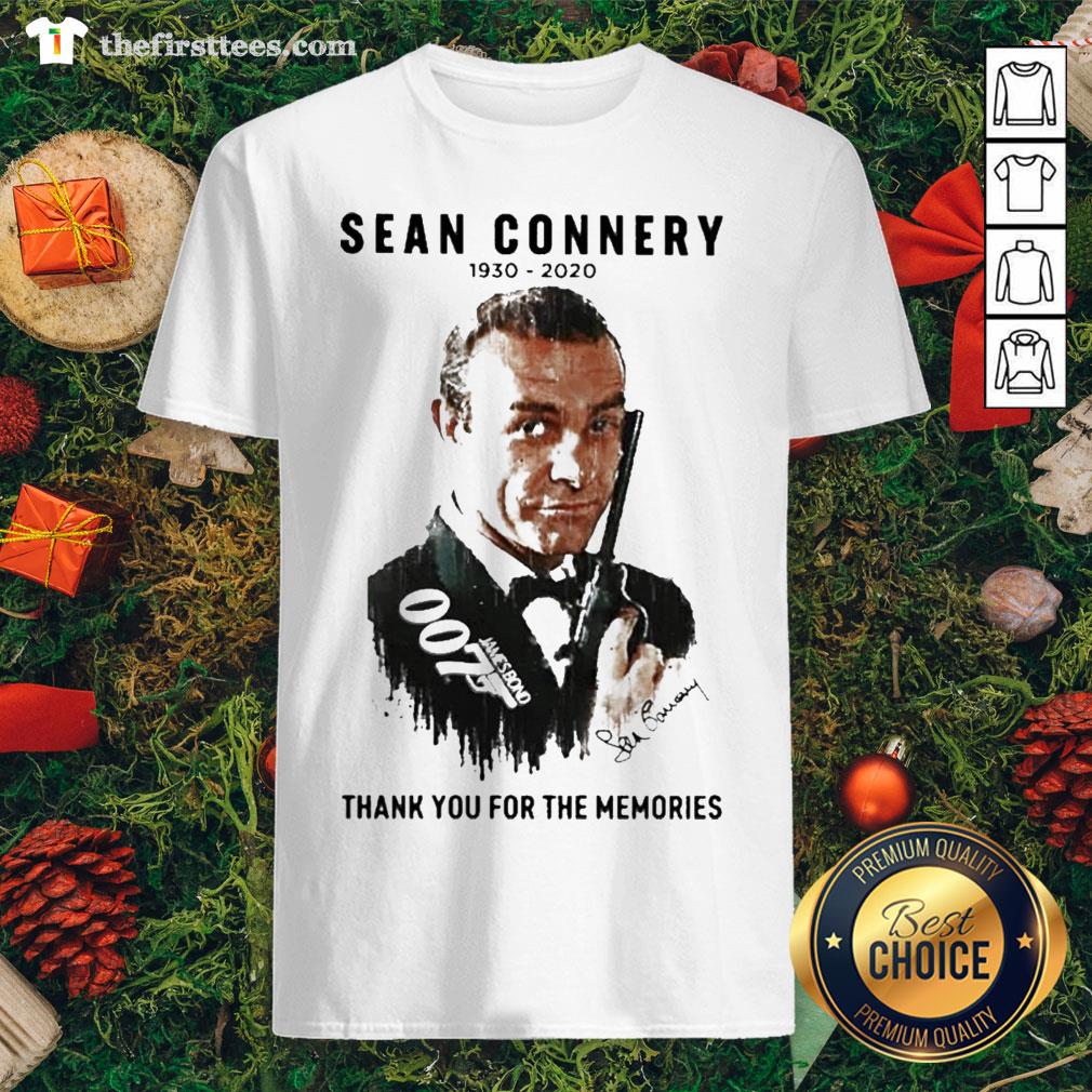 Nice Sean Connery 007 1930-2020 Signature Thank You For The Memories Shirt