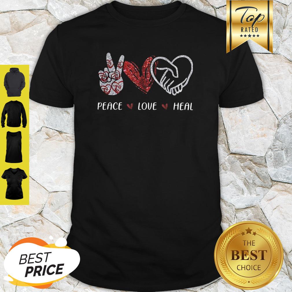 Official Peace Love Heal Heart Diamond Shirt