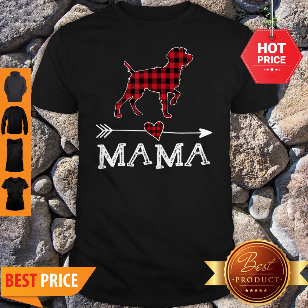 Official Womens Red Plaid Mama Wirehaired Pointing Griffon Dog Mom Shirt