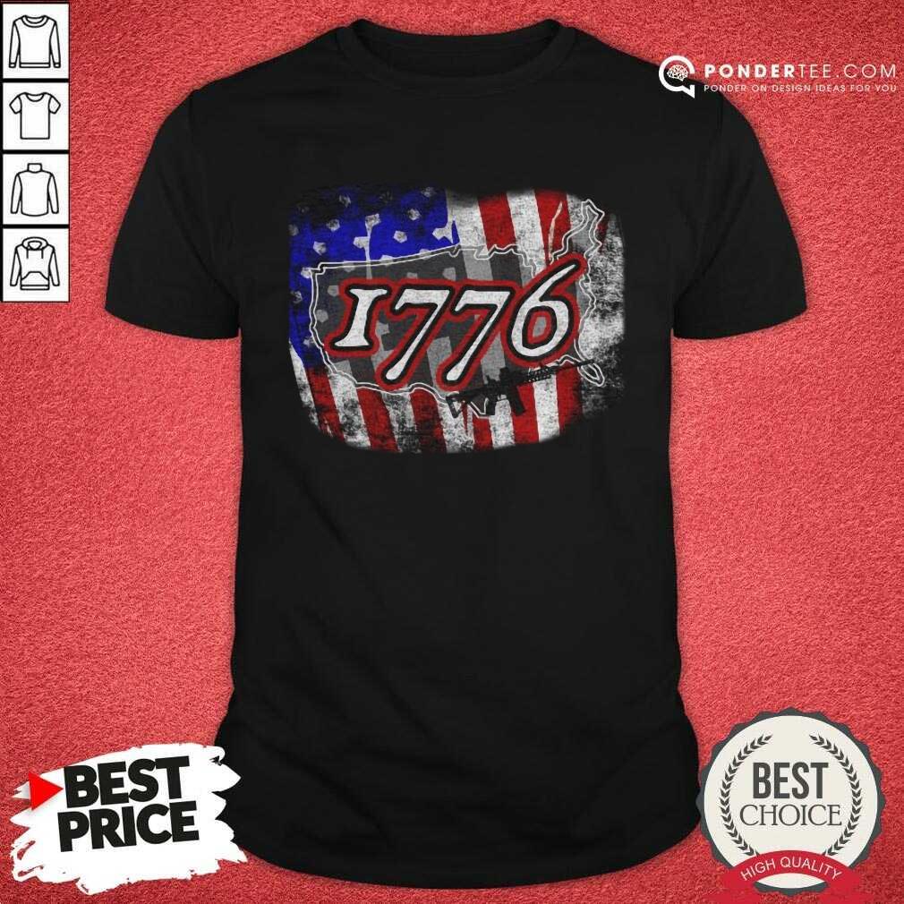 1776 Rifle American Flag Shirt
