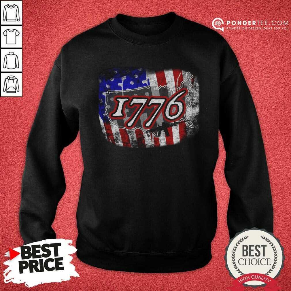 1776 Rifle American Flag Shirt