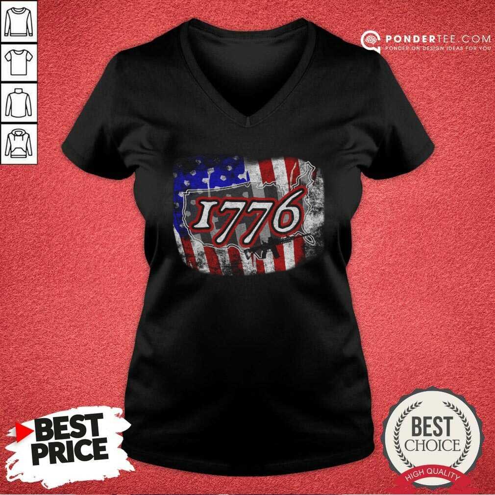 1776 Rifle American Flag Shirt