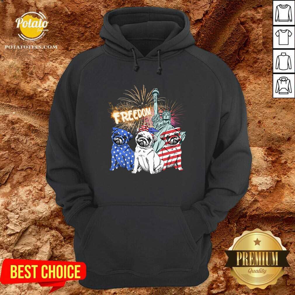 Three Pug Freedom 4th Of July Shirt