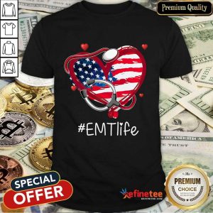Heart American Flag EMT Life Shirt