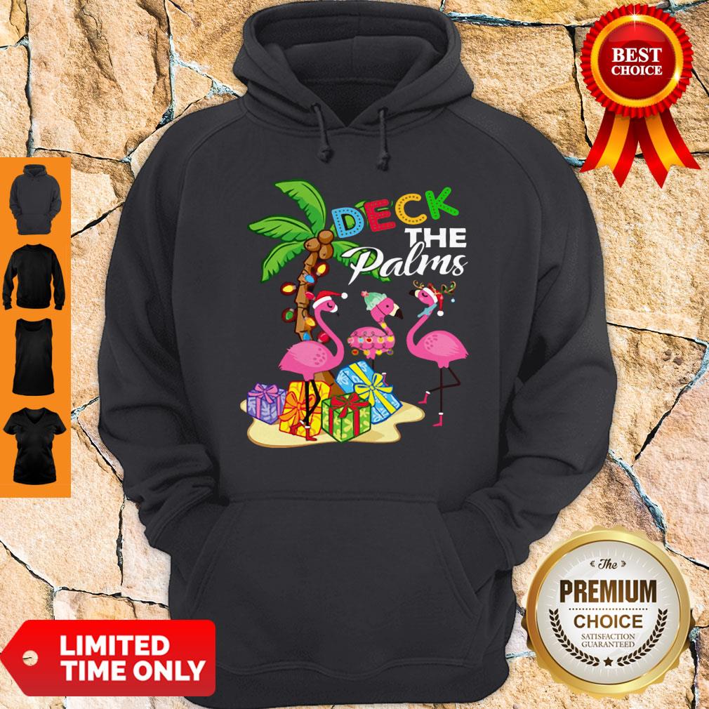 Official Deck The Palms Merry Flamingo Christmas Shirt