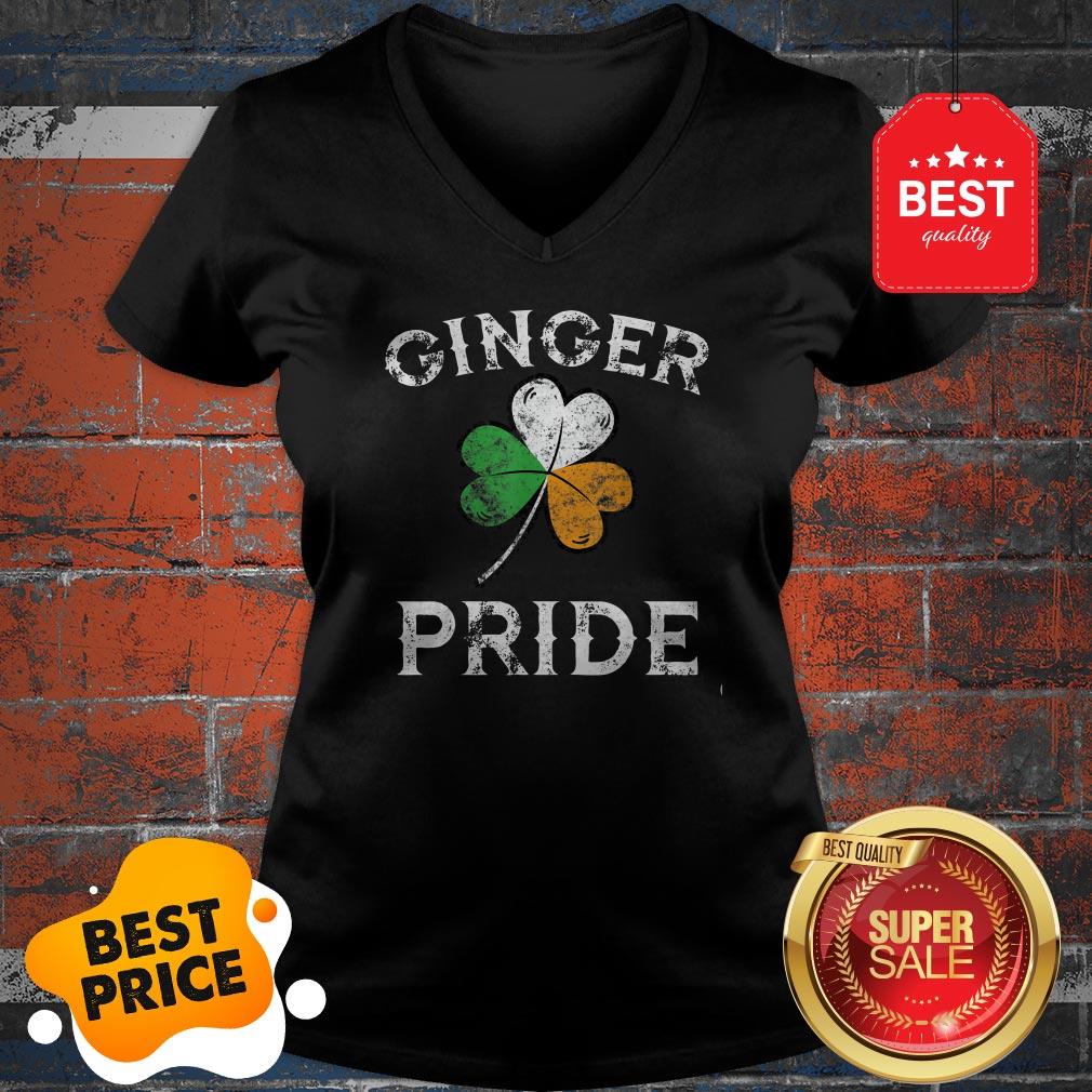 Awesome Ginger Pride St Patricks Day Irish Flag Clover Shirt