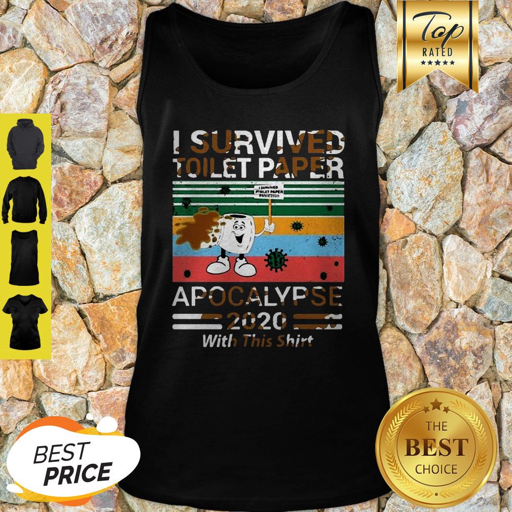 Vintage I Survived Toilet Paper Panic 2020 Apocalypse 2020 With This Shirt
