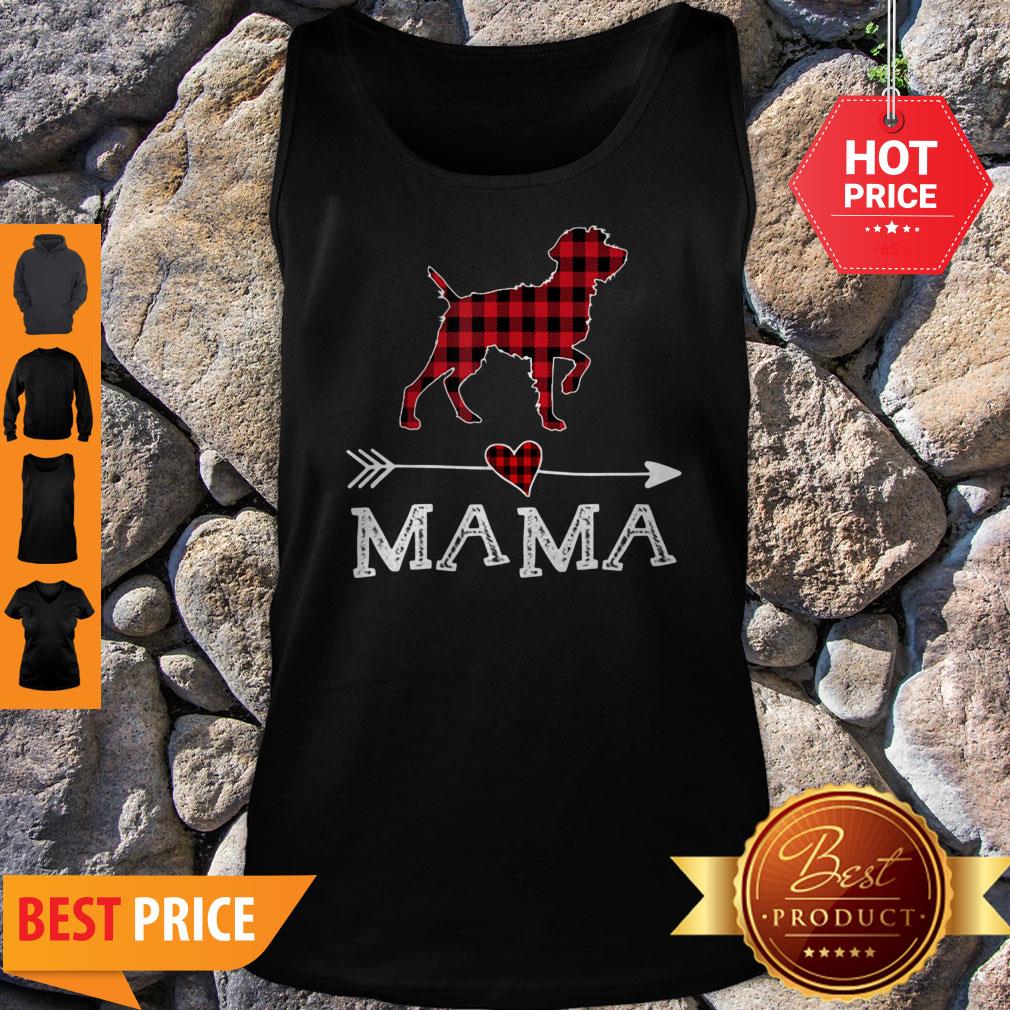 Official Womens Red Plaid Mama Wirehaired Pointing Griffon Dog Mom Shirt