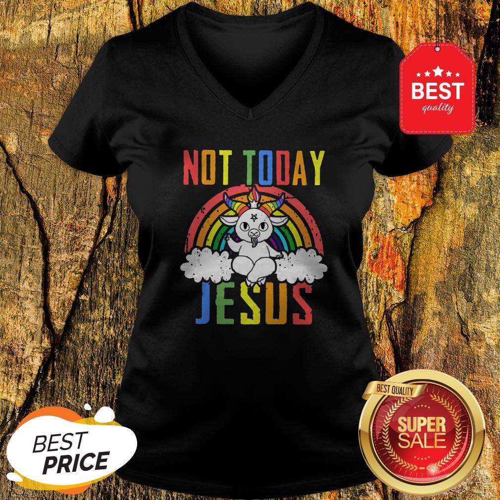 Official Satan Baphomet LGBT Not Today Jesus Shirt