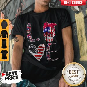 Premium Love Sugar Skull American Flag Shirt