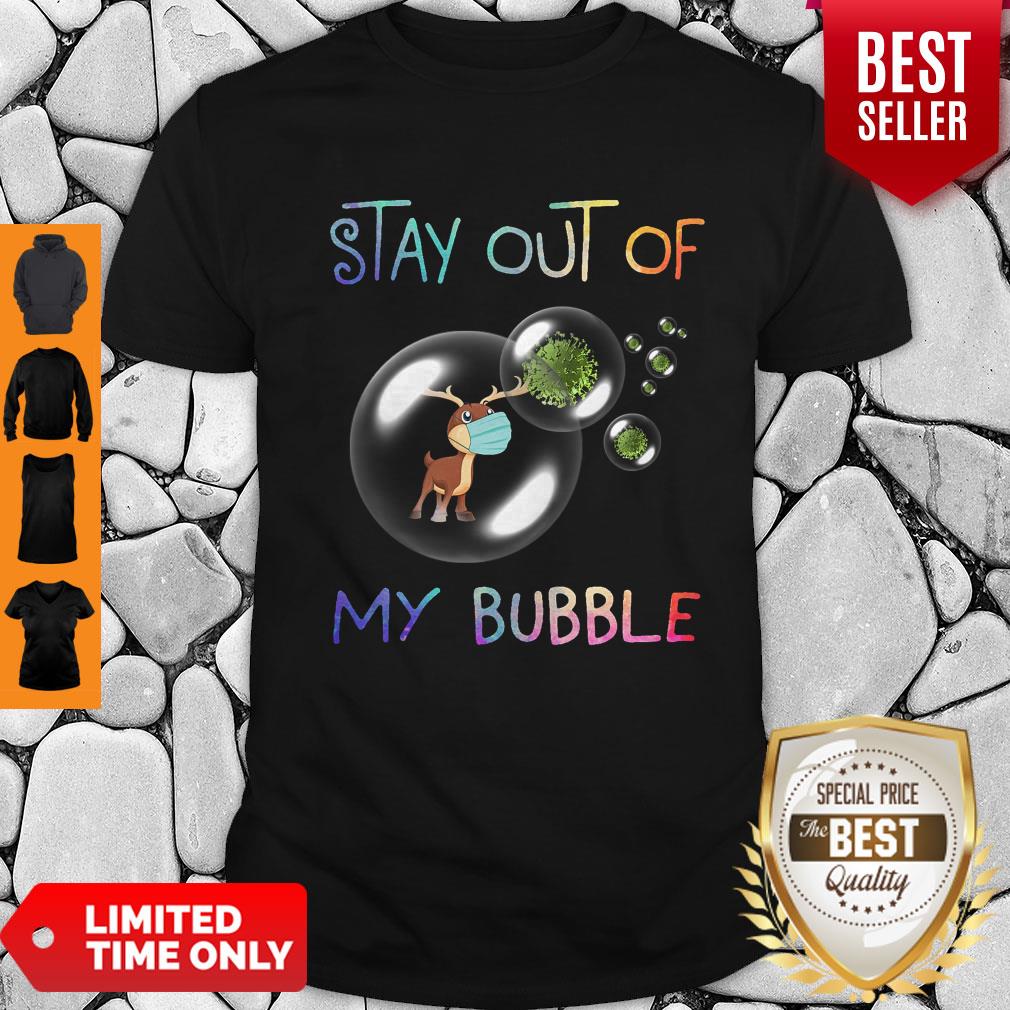 Pretty Reindeer Stay Out Of My Bubble Coronavirus T-Shirt