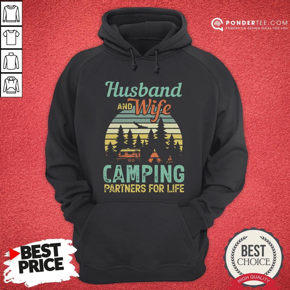 Husband And Wife Camping Partners For Life Retro Shirt
