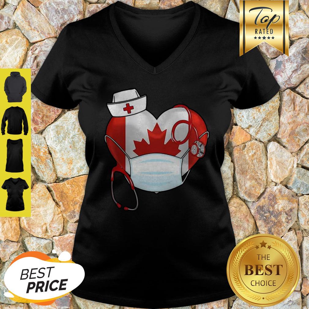 Canadian Nurse Stethoscope Heart 2020 Coronavirus Shirt