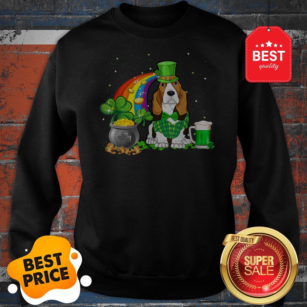 Top Beer Drinking Basset Hound Dog St Patricks Day Shirt